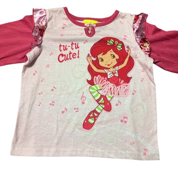 Girls Strawberry Shortcake Pink Long Sleeve Shirt Size 5T - Picture 1 of 4